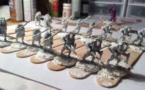 Now Ready for Base Coat - Note Figures Rough Detail