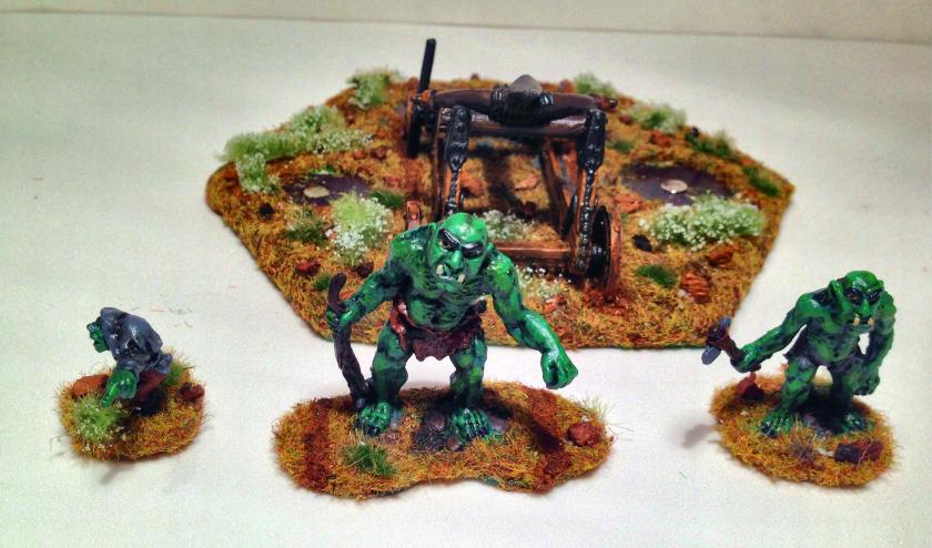 27 Troll Ballista painted base after routing final basing crew in front removed