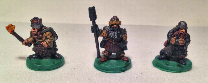 12 Ral Partha 02-161 Dwarf Bombard Crew front -collector series all things dark &amp; dangerous -varnished before basing
