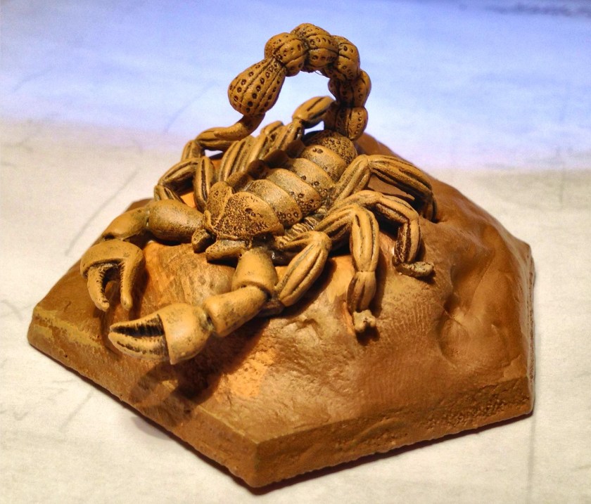 5 Ral Partha 11-452 Giant Scorpion ADD Monsters 1991 TSR after wash & drybrush