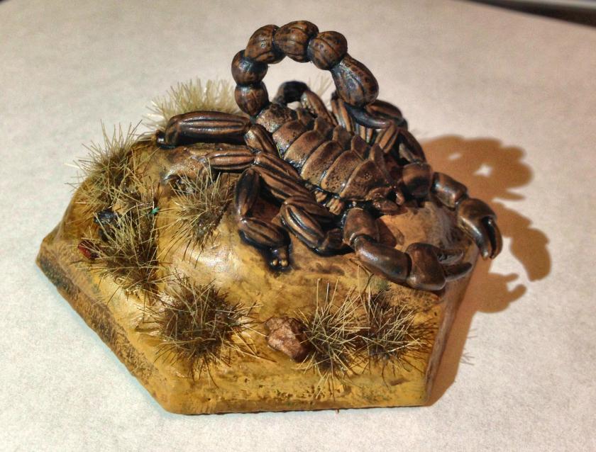 6 Ral Partha 11-452 Giant Scorpion ADD Monsters 1991 TSR after wash & drybrush FINAL