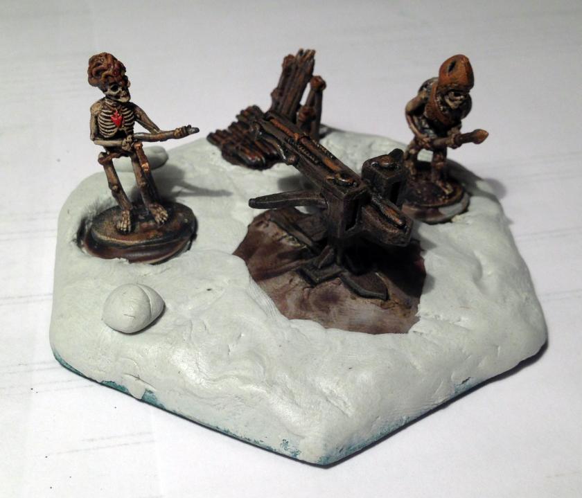 10 skeleton bolt thrower base with magnets after apoxie sculpt
