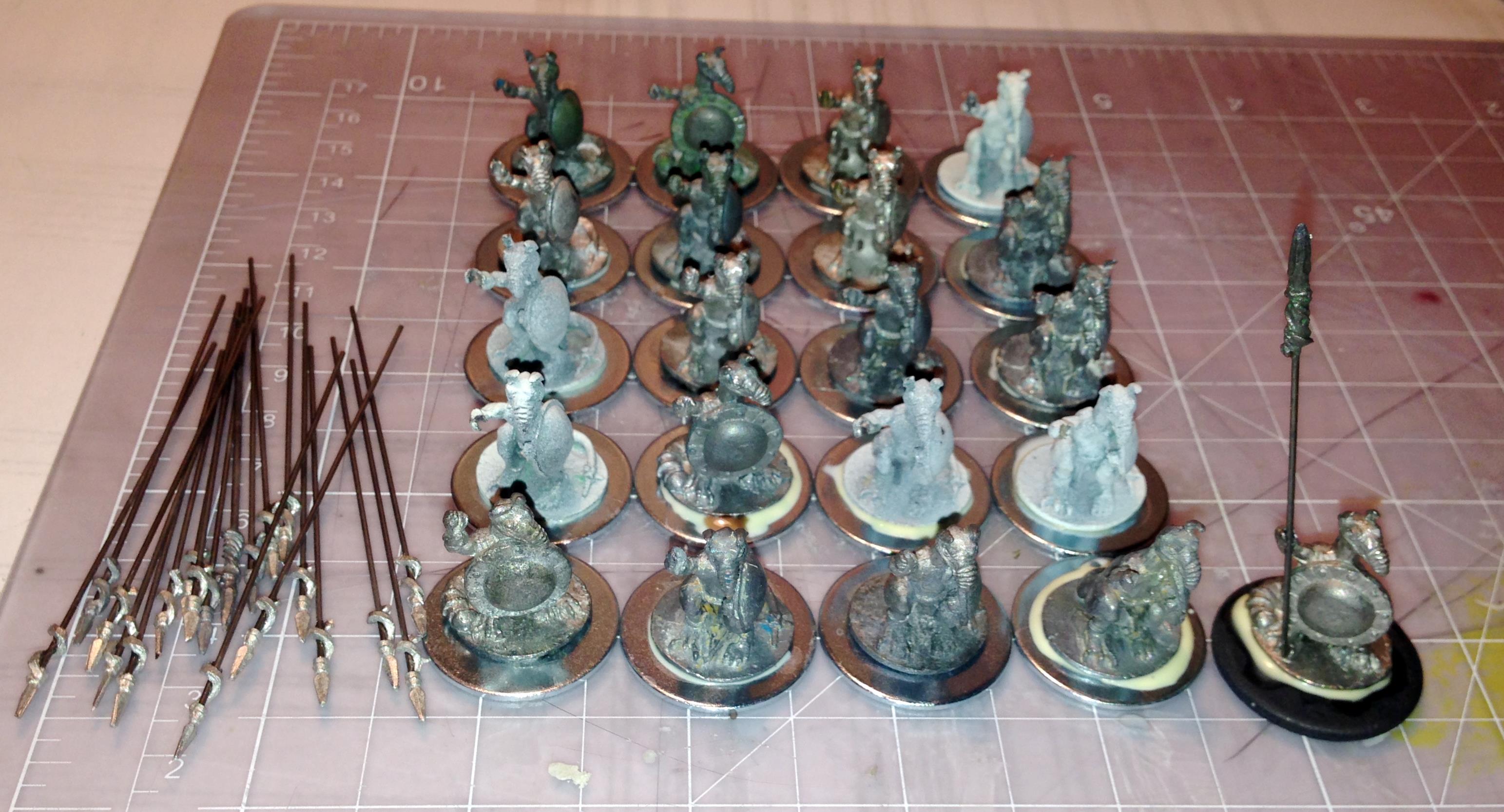 3a mounted on bases and pikes