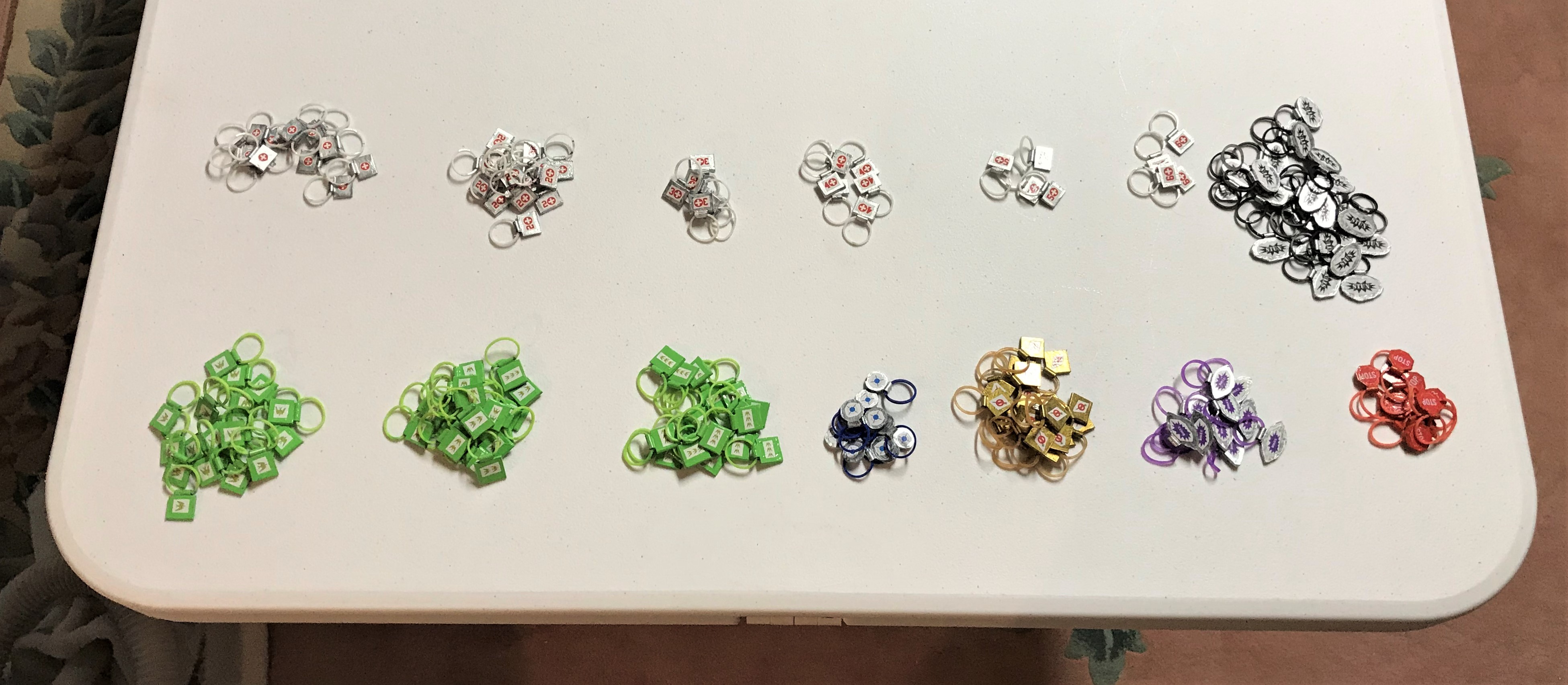 1f completed piles of placards