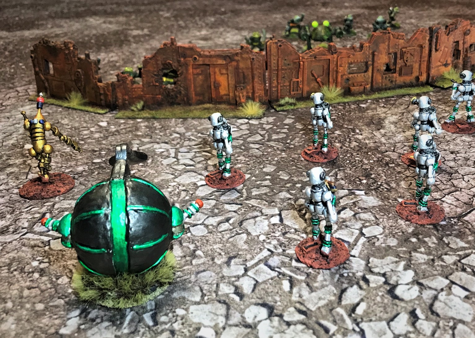 12 left wall view frogs behind walls v robots