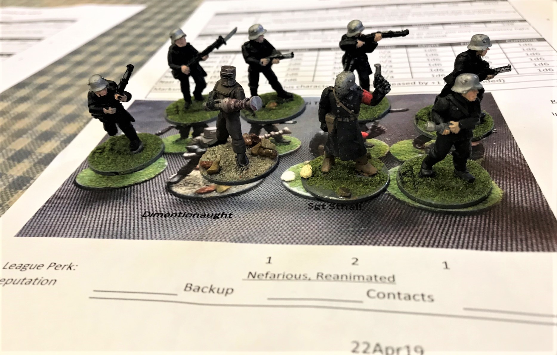 4 zombie Nazis at Pulp Alley