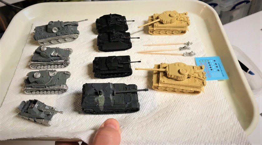 4 Assembled grouping less Pz Iv's and some StuG's
