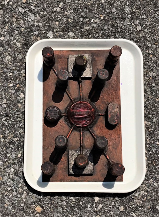 14 Sci Fi plant scratch build after matt varnish drying, top view