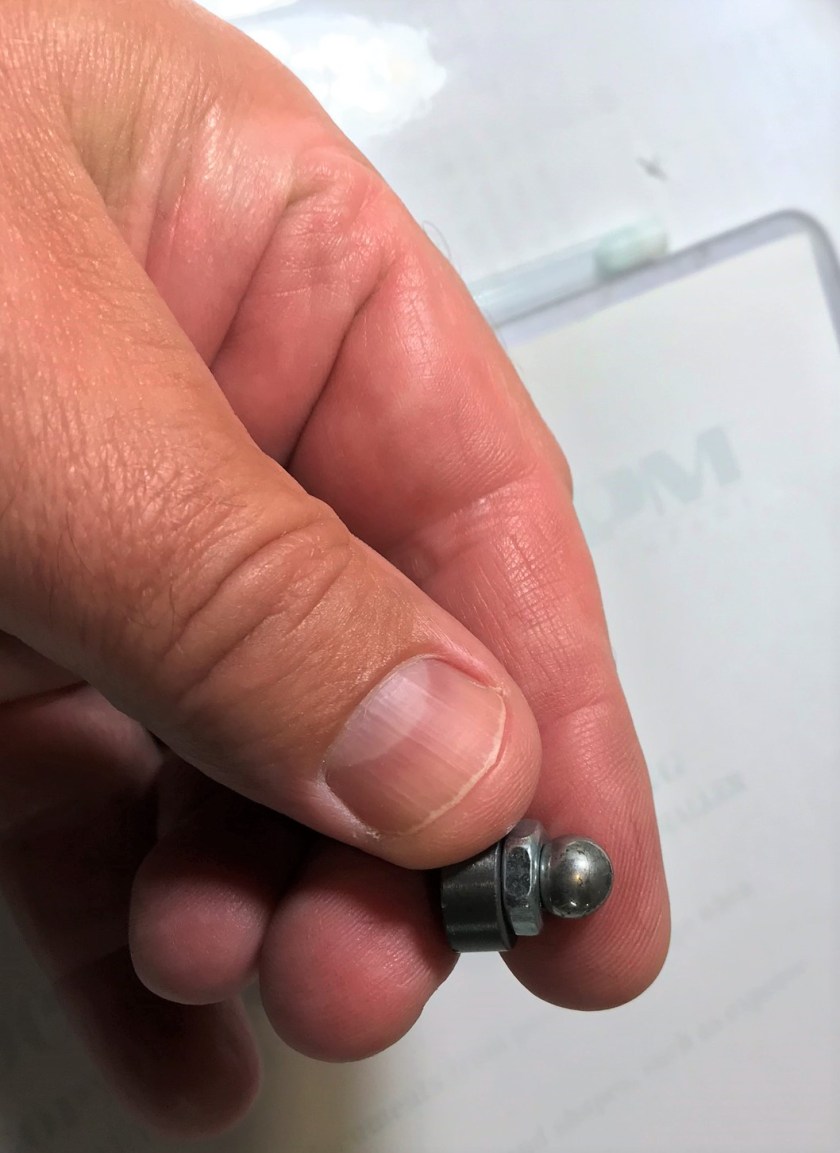 3 magnet, nut, and ball bearing