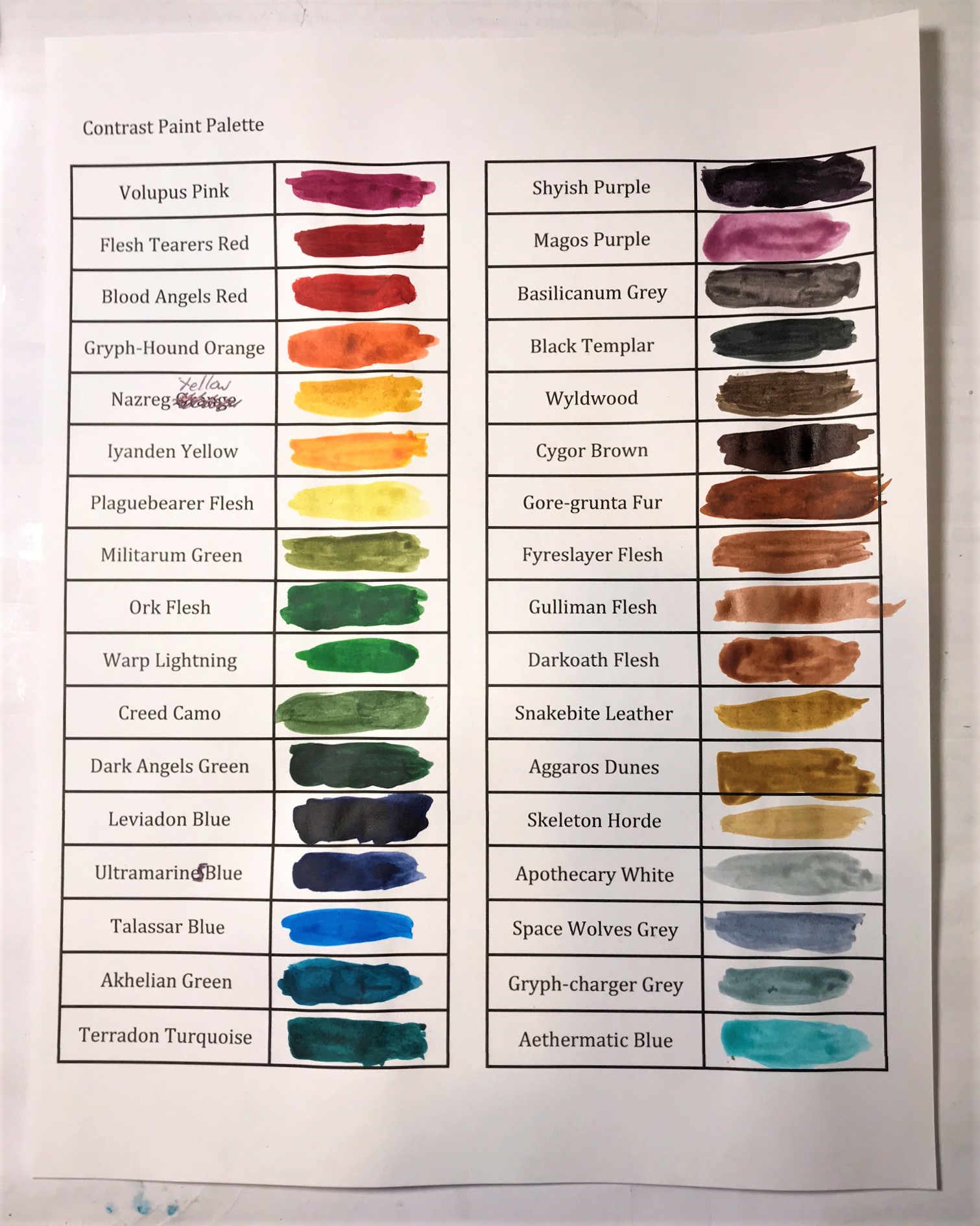 6 Contrast Paint Palette