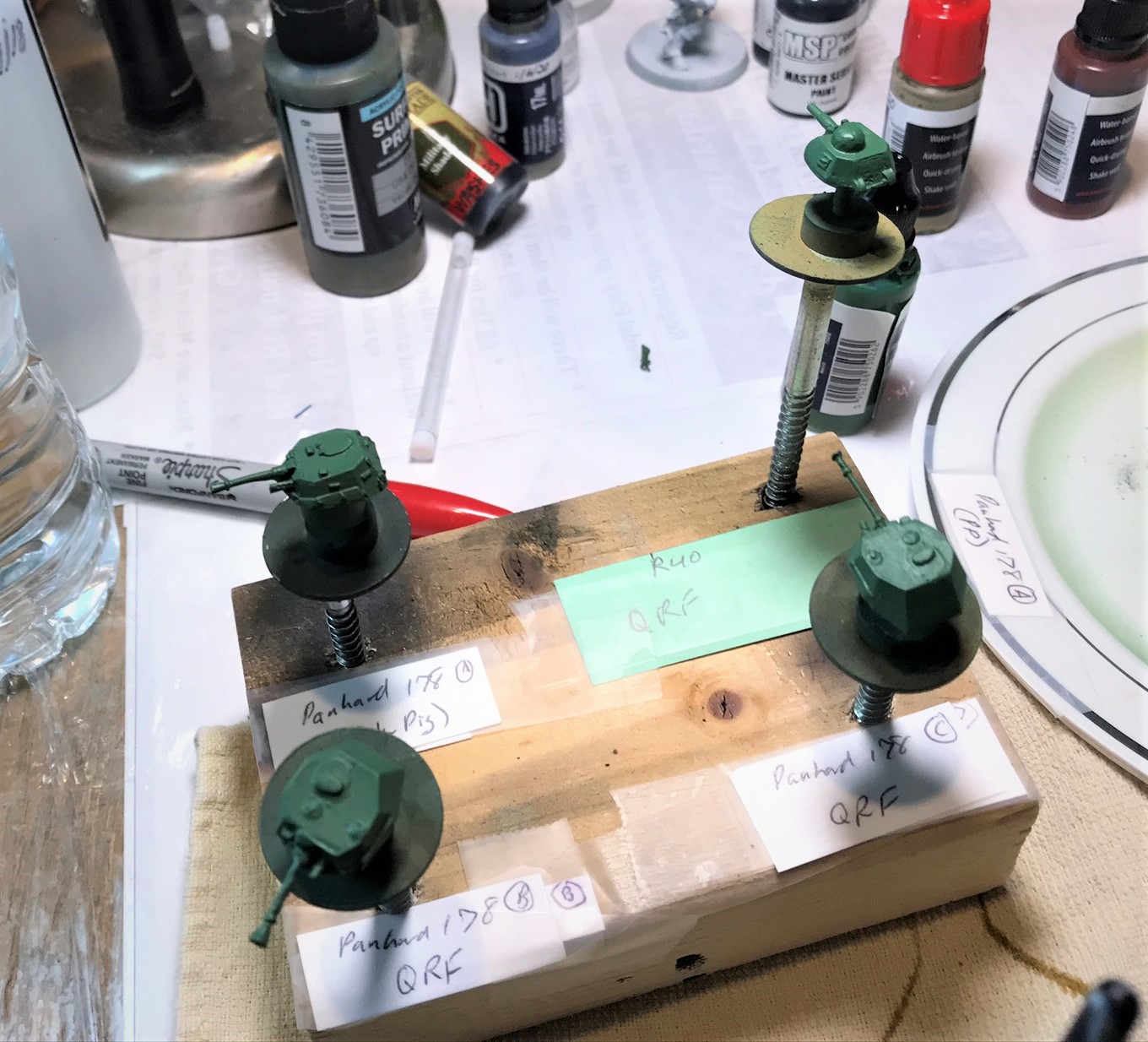 8 Panhard turrets base coated