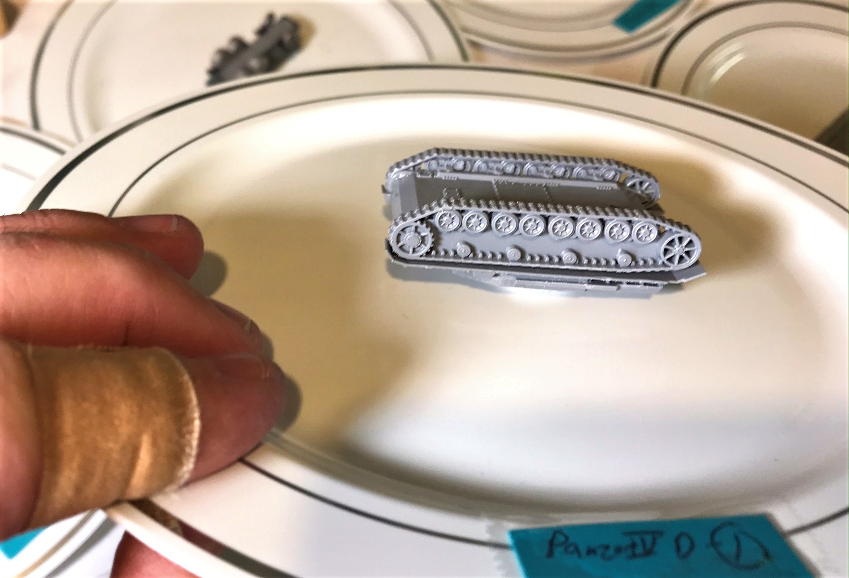 1 Panzer IVD mounted for painting