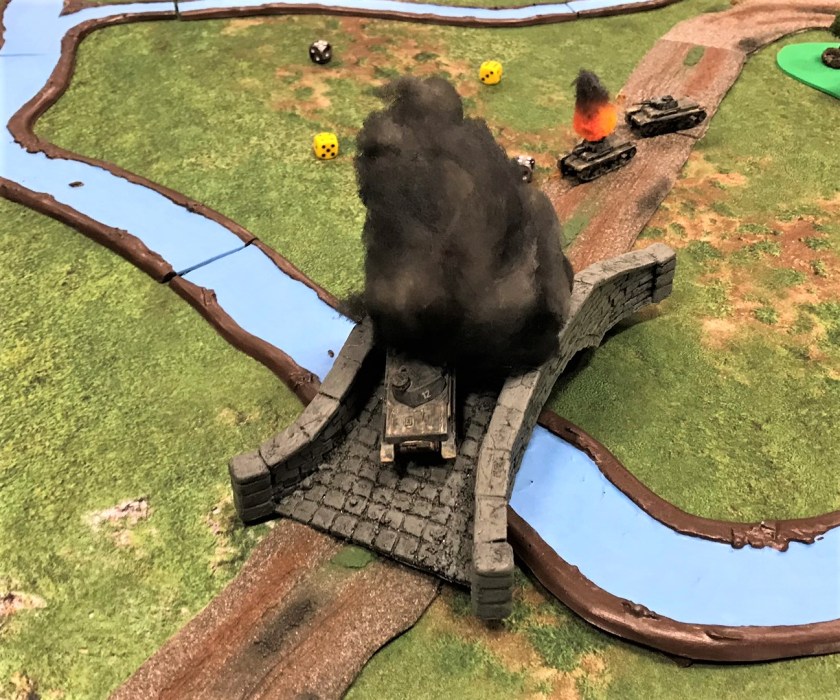 6 Battle of France Panzer IVB on blown bridge knocked out