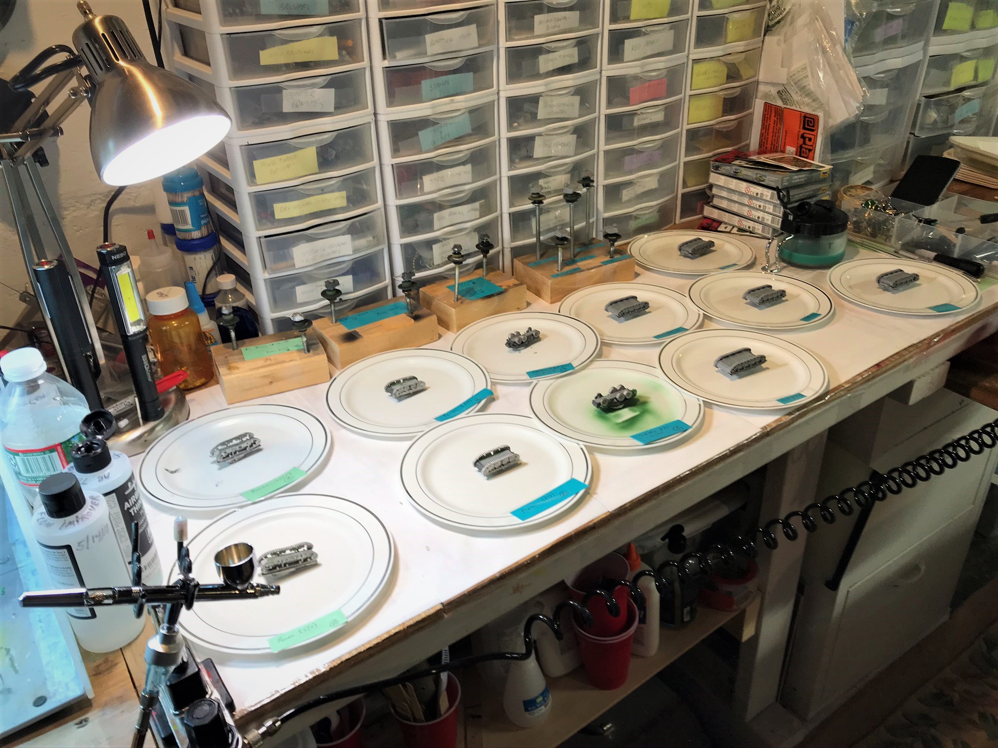 8 All mounted for painting