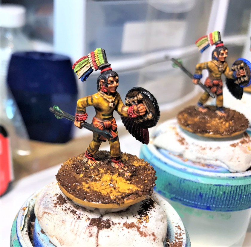 14 Ral Partha Arrow Knights 42-305 after adding pigments to flocking May 6th close up