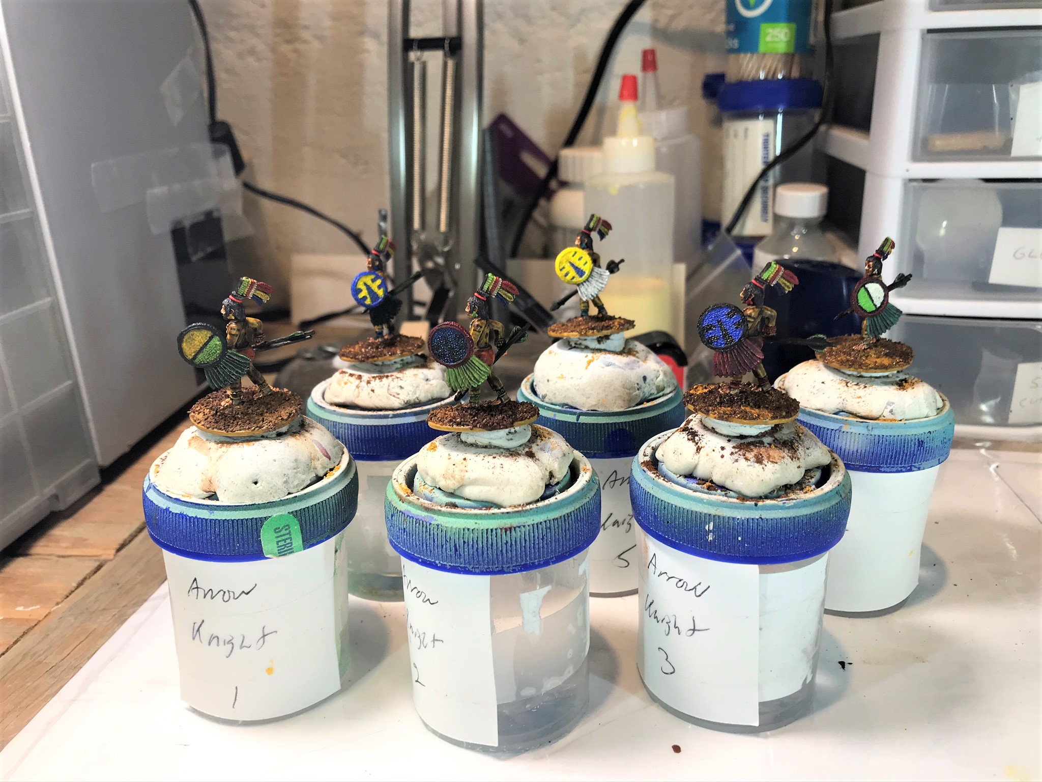 15 Ral Partha Arrow Knights 42-305 after adding pigments to flocking May 6th group