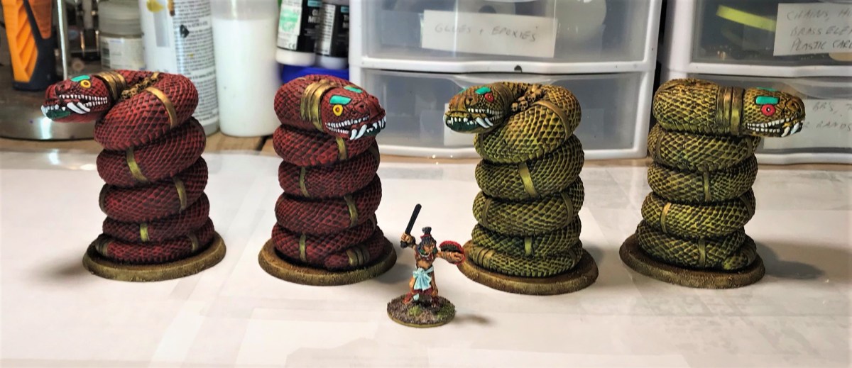 Aztec Serpent Statues